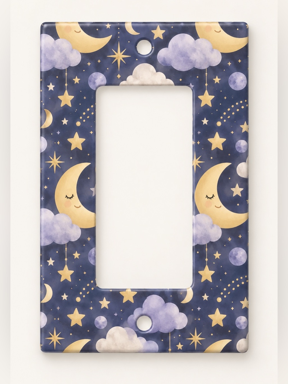 Celestial Moon Stars Clouds Kids Nursery Rocker GFCI Wall Plate Cover